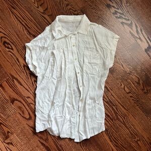 100% Cotton Short Sleeve Tunic Button Up